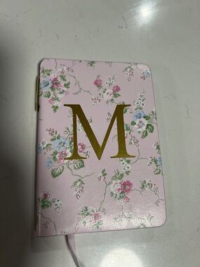 Monogram M Pink Floral Notebook